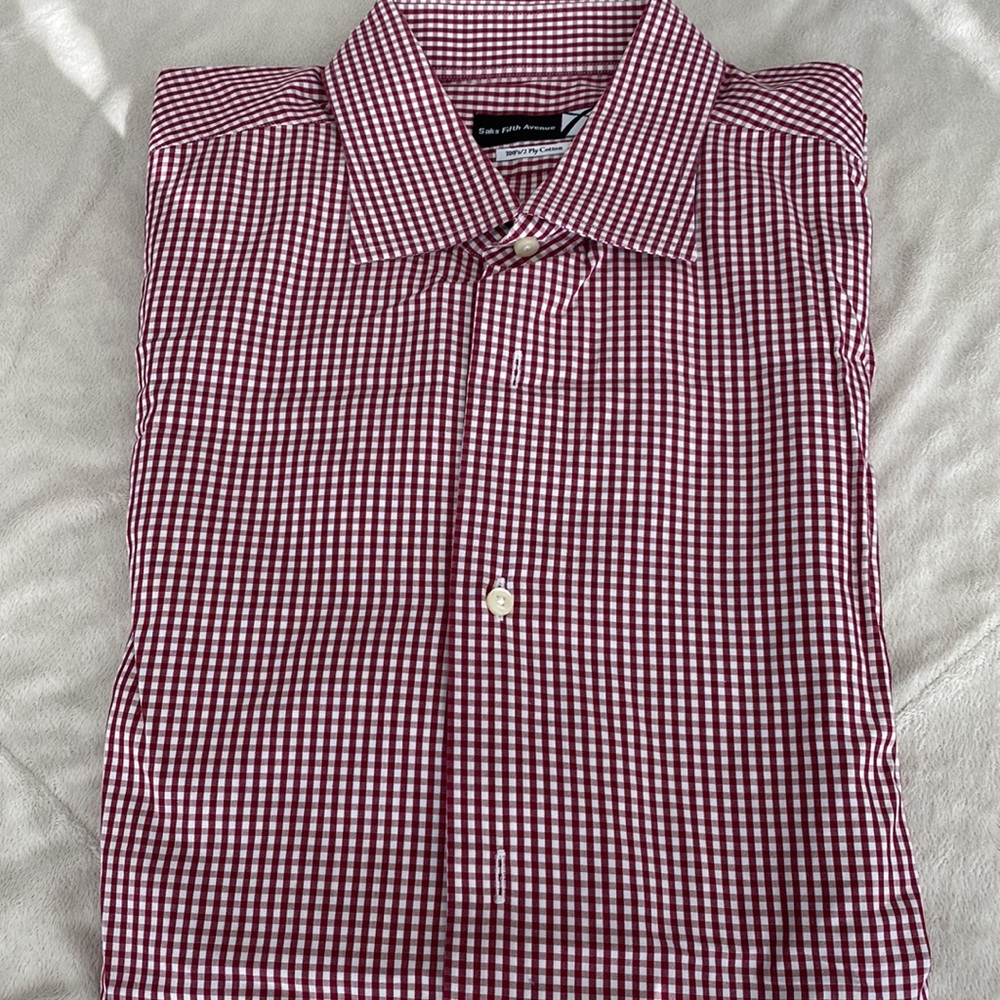Sak’s Fifth Ave gingham button down shirt